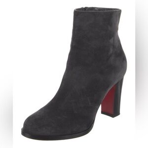 Christian Louboutin Women's Dark Grey Suede Ankle Boots. Size 39.5/9.5.